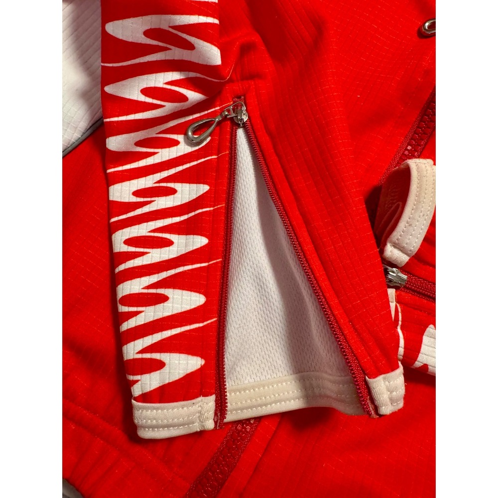 Hi-Vis Cycling Jersey Jacket Mens Medium Zip Pockets Reflective Active - Picture 3 of 10